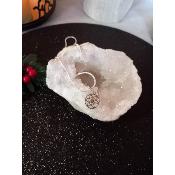 Pendentif fleur de vie avec perles ambre en argent