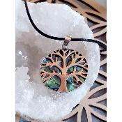 Pendentif en abalone arbre de vie en argent 925