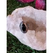 Bague en argent obsidienne noire