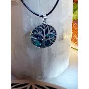 Pendentif en abalone arbre de vie en argent 925