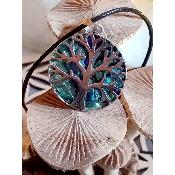 Pendentif en abalone arbre de vie en argent 925