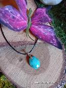 Pendentif goutte Azurite Chrysocolle