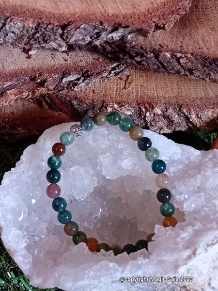 Bracelet agate indienne ( 6 mm )