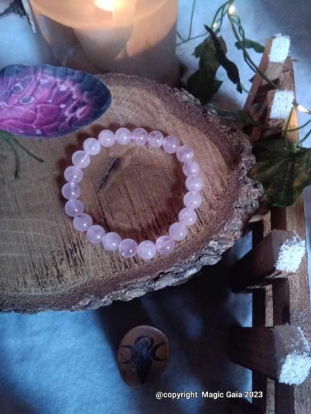 Bracelet quartz rose ( 8 mm )