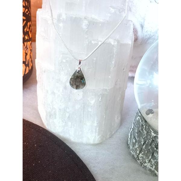 Pendentif goutte labradorite 