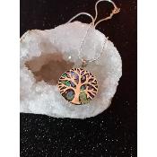 Pendentif en abalone arbre de vie en argent 925