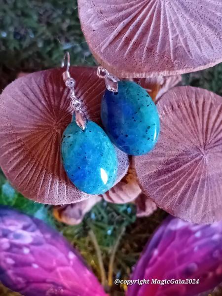 Boucle d'oreilles Azurite Chrysocolle