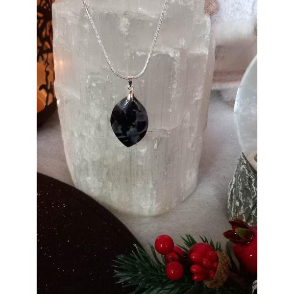 Pendentif goutte Gabbro